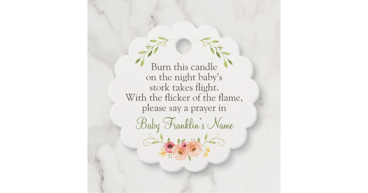 Candle Stickers For Baby Shower, Greenery Favor Stickers, Round