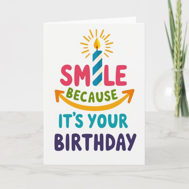 Candle Flame Birthday Card (Front)