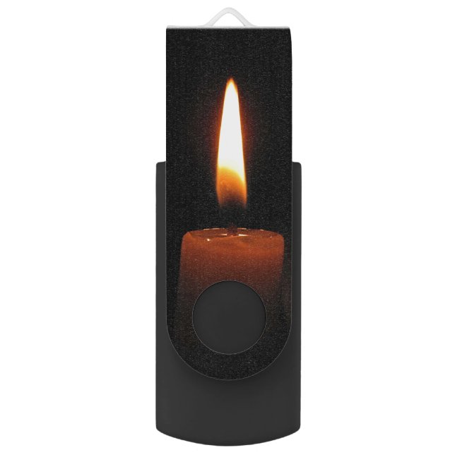 Candle Flame Swivel USB 2.0 Flash Drive (Front Vertical)