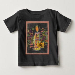 Candle Flame Word Cloud Art Print Baby T-Shirt