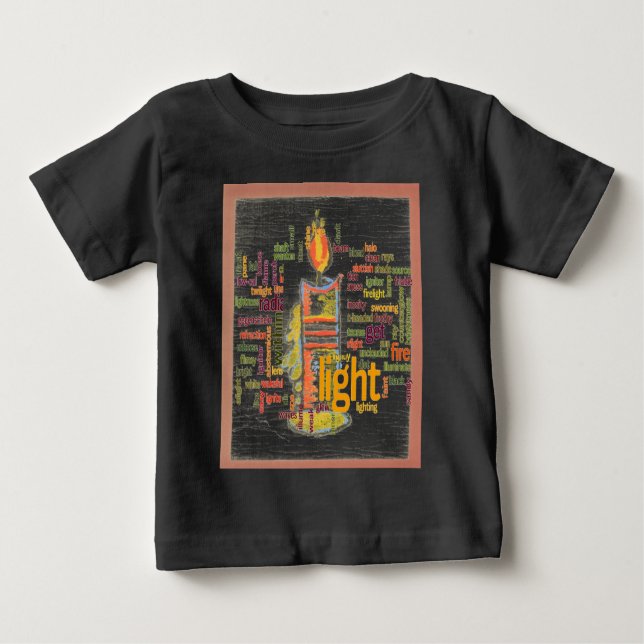 Candle Flame Word Cloud Art Print Baby T-Shirt (Front)