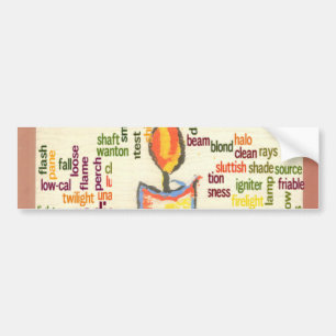 Candle Flame Word Cloud Art Print Bumper Sticker