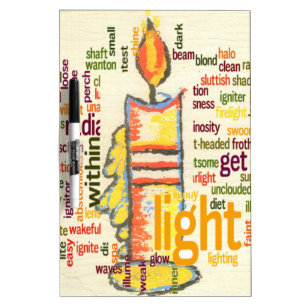 Candle Flame Word Cloud Art Print Dry Erase Board