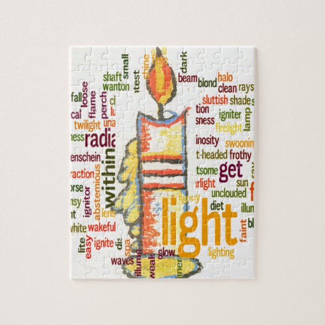 Candle Flame Word Cloud Art Print Jigsaw Puzzle (Vertical)