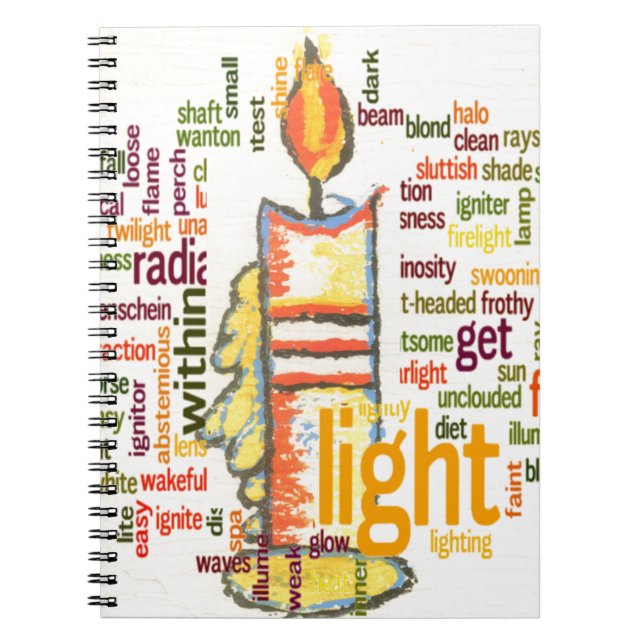 Candle Flame Word Cloud Art Print Notebook (Front)