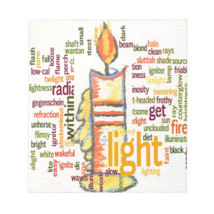 Candle Flame Word Cloud Art Print Notepad