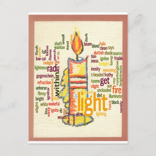 Candle Flame Word Cloud Art Print Postcard (Front)