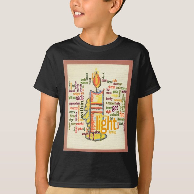 Candle Flame Word Cloud Art Print T-Shirt (Front)