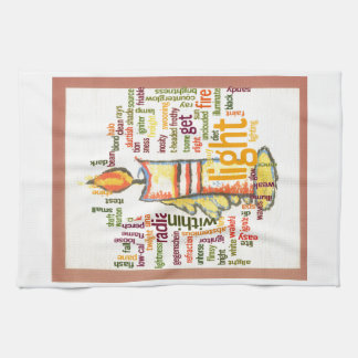 Candle Flame Word Cloud Art Print Towel