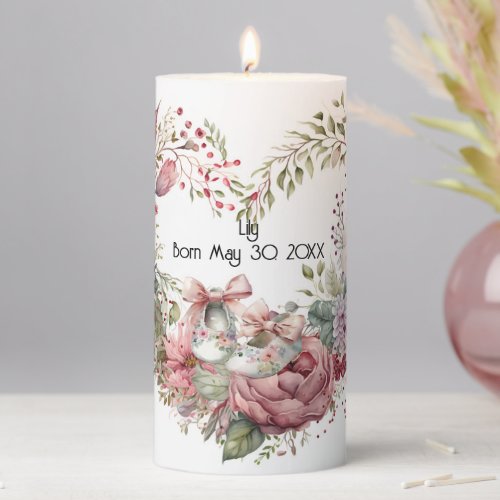 Candle for Baby Girl Birth Date  Name