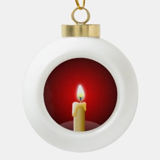 Candle Glow Ceramic Ball Ornament