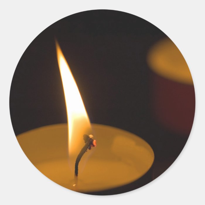 Candle Glow Round Sticker