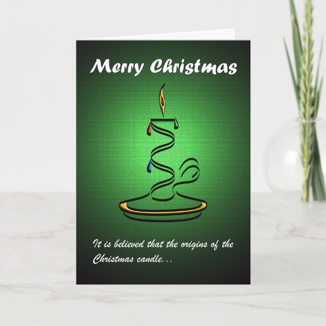Candle (Green) Holiday Card (Front)