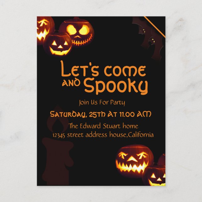 Candle Halloween Party Invitation Card (Front)