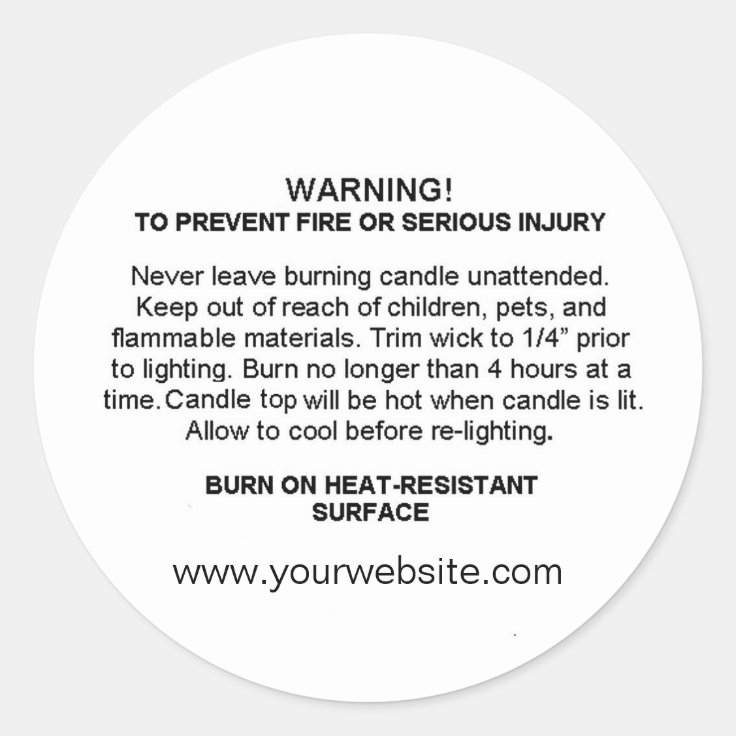 Candle Hazard Warning Label Zazzle