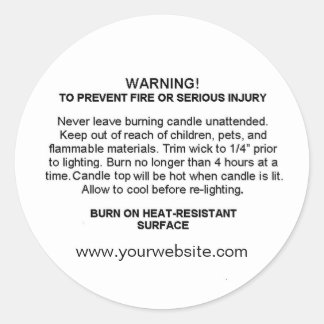 Candle Hazard Warning Label