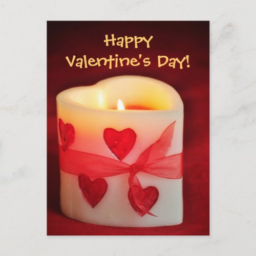 Candle Heart Valentines Day Postcard