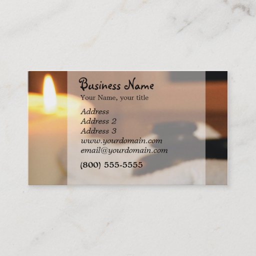 Customizable Candle, hot rocks business card