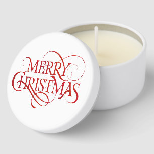 Candle in a Tin - White Merry Christmas Mini Candle Favors