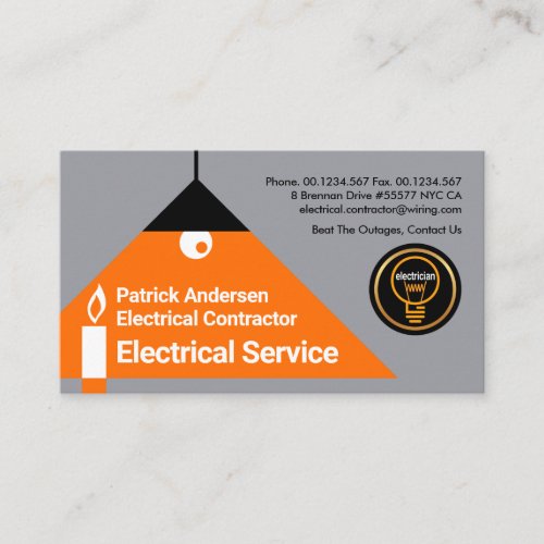 Candle In The Dark Shining Bulb Business Card