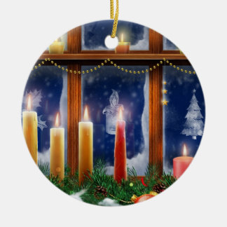 Candle in the Window Christmas Ornament