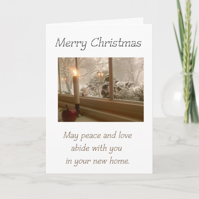 Candle in the Window -Merry Christmas - New Home Holiday Card (Front)