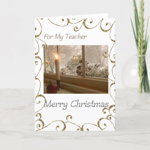 Candle in the Window _ Merry Christmas _ Teacher Holiday Card