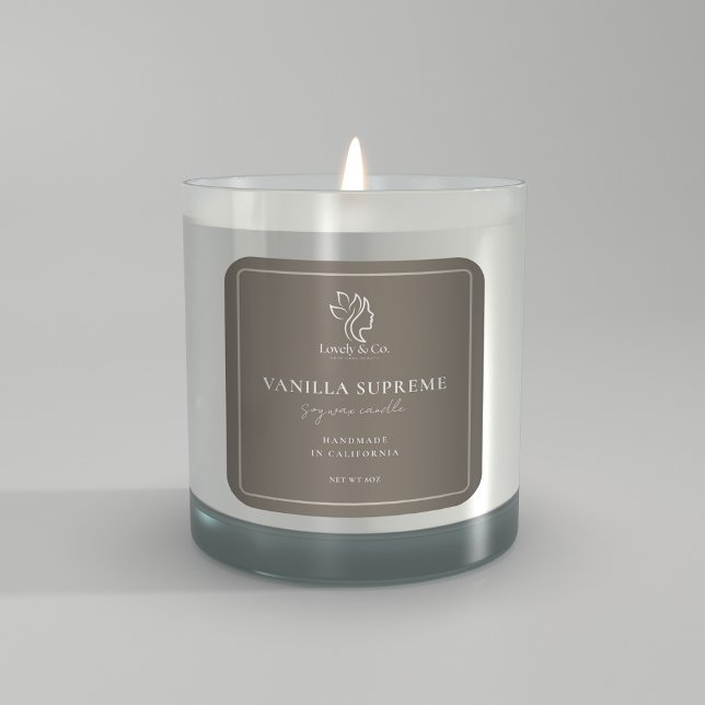 Candle Jar Label Minimalist Neutral Beige Beauty  (Creator Uploaded)