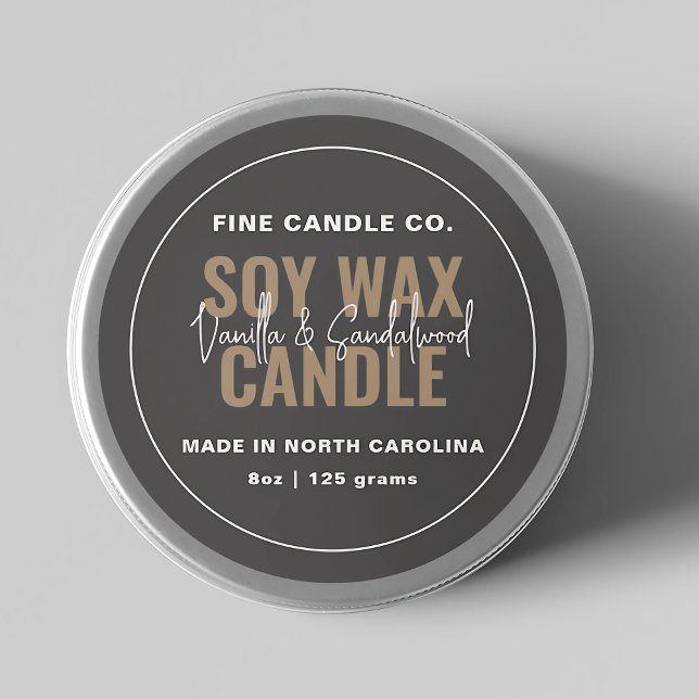 Candle Label Elegant Modern Minimalist Black Gold (Creator Uploaded)