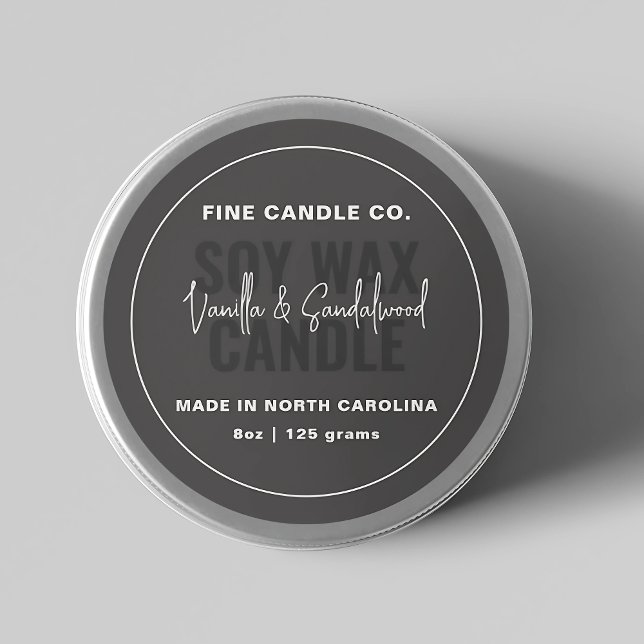 Candle Label Elegant Modern Minimalist Black White (Creator Uploaded)