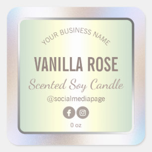 Candle Label Holographic