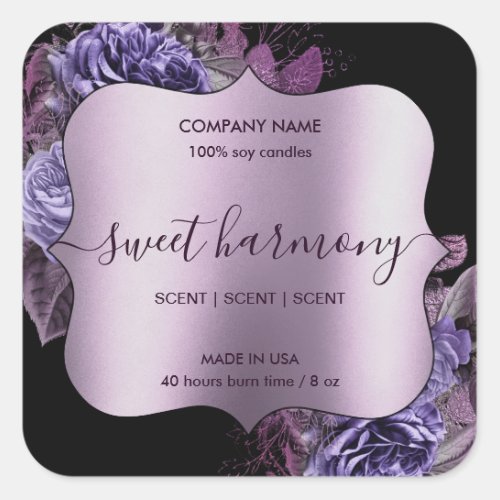 Candle label jar product label floral vintage