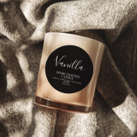 Candle Label Minimalist Black Sticker