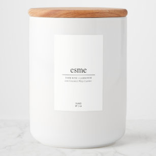 Candle Label Minimalist Elegant Black-White Gift