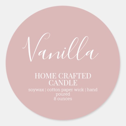 Candle Label Minimalist Rose Sticker