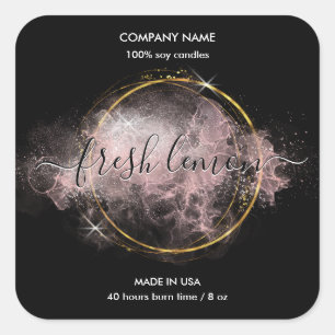 Candle label modern luxury glitter jar