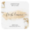 Candle label modern minimal white marble gold jar