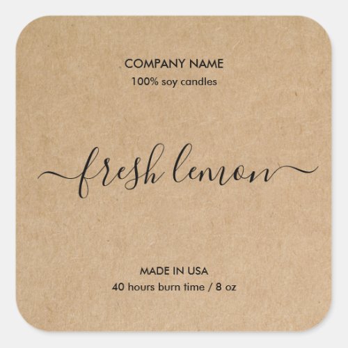 Candle label product label craft paper jar label