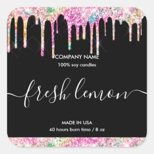 Candle label product label holograph drip jar