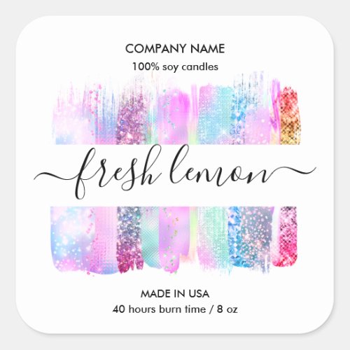 Candle label product label holographic jar label