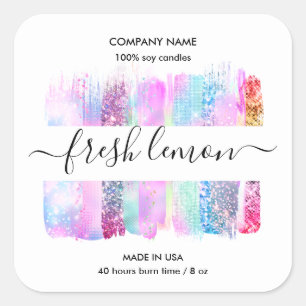 Candle label product label holographic jar label