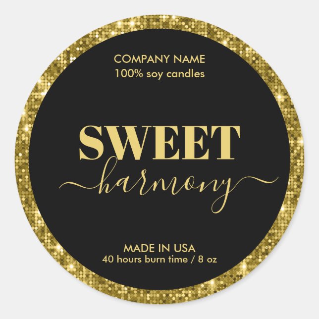 Candle label product label Modern Gold (Front)