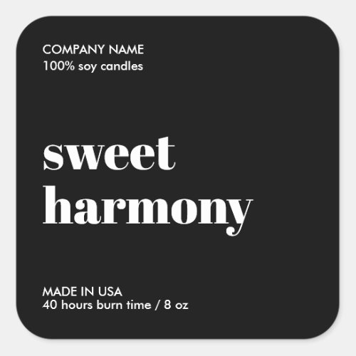 Candle label product label Modern Minimalist