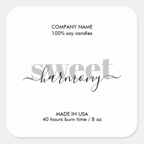 Candle label product label Modern Minimalist