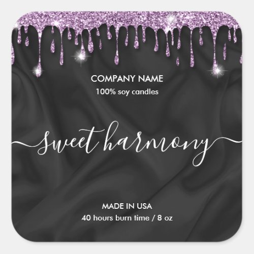 Candle label product label  purple  jar label