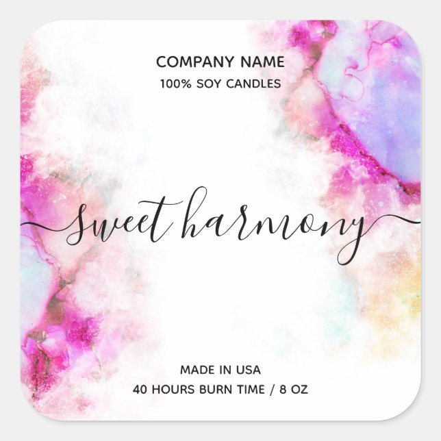 Candle label product label rose gold label (Front)