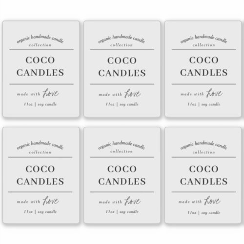 Candle Label Transparent Vinyl Design