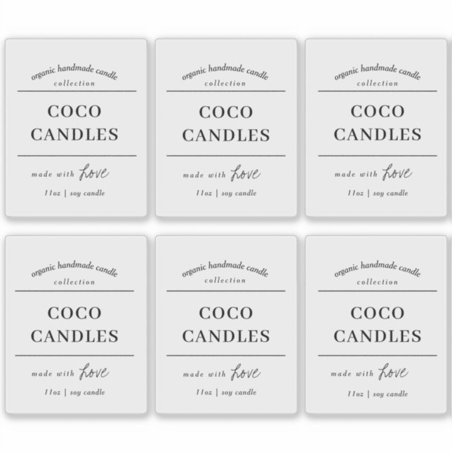 Candle Label Transparent Vinyl Design (Front)