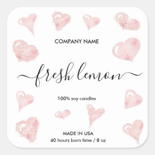 Candle label Valentine Heart Love