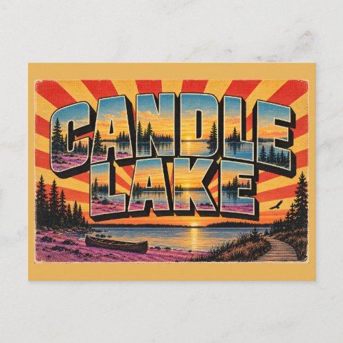 Candle Lake SK Purple Sand Boreal Forest Art Postcard